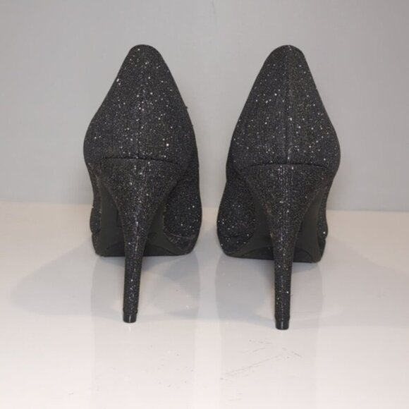 Fioni Night Formal Glitter High Heels Dark Gray Silver Metallic Shoes Size 8.5 - Picture 5 of 14